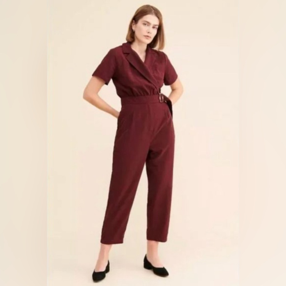 Maroon Anthropologie Jumpsuit. New with barcode. Never worn.